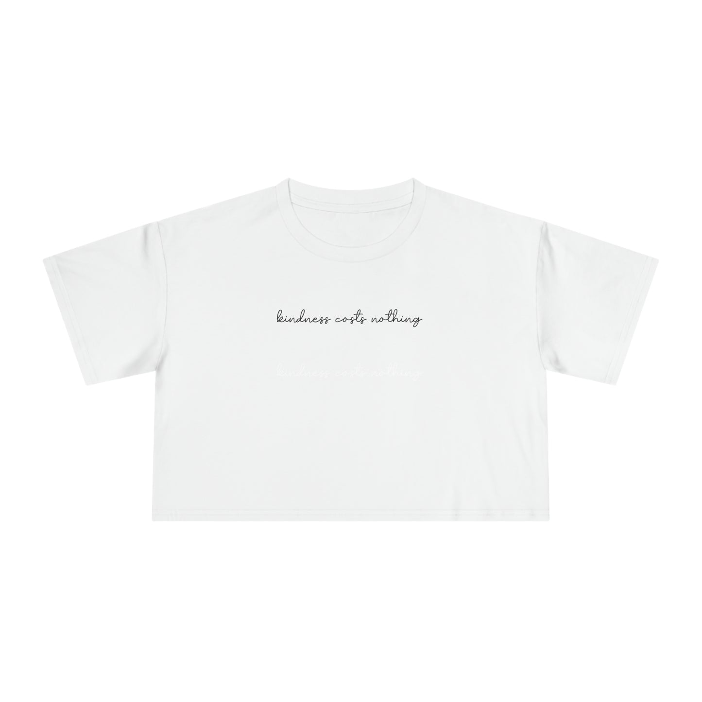 Kindness Costs Nothing Handwritten Crop Tee